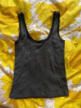 BNWT Aerie Grey Ribbed Classic Pipped Tank Top